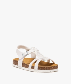 sandales fille vernies a bride centrale pailletee blanc standardE901401_2
