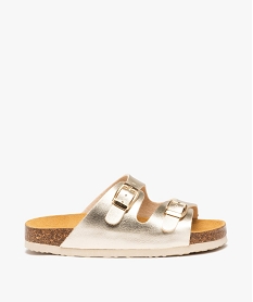 GEMO Mules fille unies à larges brides à boucle brillantes Multicolore