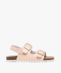 GEMO Sandales fille unies à larges brides à boucle et à scratch rose standard