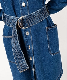 robe en jean a manches longues avec large ceinture femme bleuE903001_2