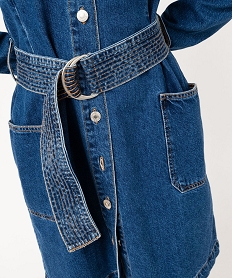 robe en jean a manches longues avec large ceinture femme bleu robesE903001_2