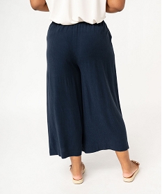 GEMO Pantacourt large en Lyocell et viscose femme grande taille navy