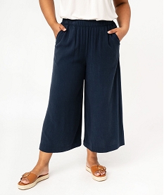 pantacourt large en lyocell et viscose femme grande taille navy pantalonsE903101_3