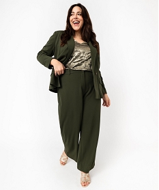 GEMO Pantalon large femme grande taille kaki standard