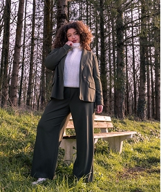 pantalon large femme grande taille vert pantalons largesE903401_4
