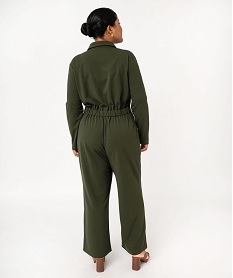 combinaison pantalon en matiere crepe femme grande taille vertE903501_3