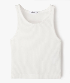 debardeur court en maille cotelee fille blanc debardeursE904601_4
