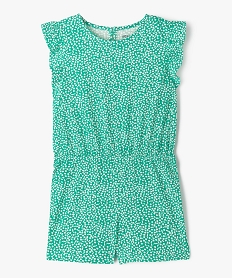 GEMO Combishort sans manches en coton imprimé fille vert standard
