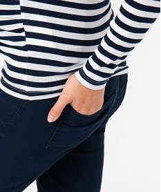 jean de grossesse coupe slim avec bandeau haut bleu pantalonsE909001_2