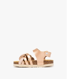 sandales bebe fille a scratch avec bride tressee et dessus irise rose sandales et nu-piedsE909301_3