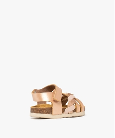 sandales bebe fille a scratch avec bride tressee et dessus irise rose sandales et nu-piedsE909301_4