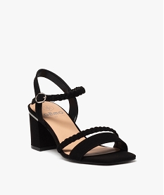 sandales a talon avec brides tressees en suedine femme noir standard sandales a talonE910001_2