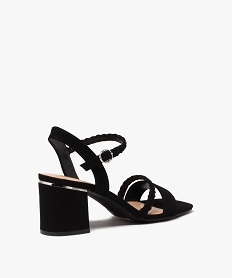 sandales a talon avec brides tressees en suedine femme noir standard sandales a talonE910001_4
