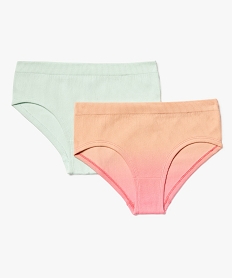 GEMO Shorty uni en maille côtelée fille (lot de 2) Multicolore