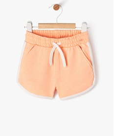 short en maille et taille elastique bebe fille orange shortsE946901_4