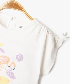 tee-shirt a manches courtes avec motif en sequins bebe fille beige tee-shirts manches courtesE947401_2