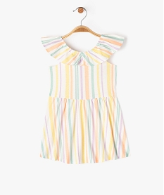 GEMO Robe à col volanté en jersey de coton bébé fille Jaune