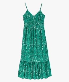 robe imprimee a fines bretelles et taille empire femme vert robesE949401_4