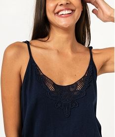 combi-short a fines bretelles en jersey femme bleu combishortsE949601_2