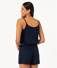 combi-short a fines bretelles en jersey femme bleu combishortsE949601_3