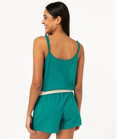 combi-short a fines bretelles en jersey femme vert combishortsE949701_3