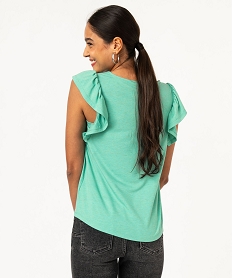 tee-shirt manches courtes volantes a paillettes femme bleu t-shirts manches courtesE950001_3