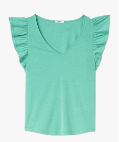 tee-shirt manches courtes volantes a paillettes femme bleu t-shirts manches courtesE950001_4