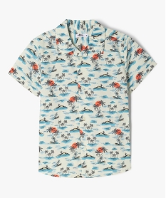 GEMO Chemise manches courtes imprimé tropical garçon blanc chine