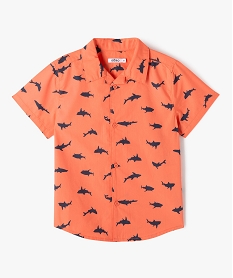 GEMO Chemise manches courtes motif requins garçon orange standard