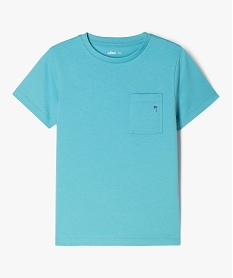 GEMO Tee-shirt manches courtes avec poche poitrine imprimée garçon bleu standard