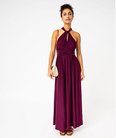GEMO Robe de soirée drapée multipositions femme violet standard
