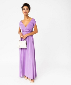 robe de soiree drapee multipositions femme violetE953001_1