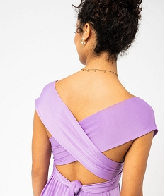 robe de soiree drapee multipositions femme violet robesE953001_2