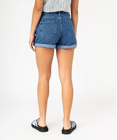 short en jean ample a revers femme gris shortsE955401_3