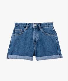 short en jean ample a revers femme gris shortsE955401_4