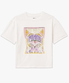 tee-shirt a manches courtes avec motif hippie femme beige t-shirts manches courtesE955901_4
