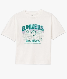 tee-shirt a manches courtes avec motif hippie femme beige t-shirts manches courtesE956001_4