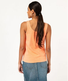 debardeur en coton cotele avec col fantaisie femme orange debardeursE972301_3