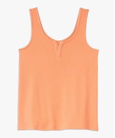 debardeur en coton cotele avec col fantaisie femme orange debardeursE972301_4