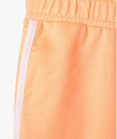 short en maille avec taille elastique fille orange standard shortsE972801_2