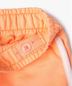 short en maille avec taille elastique fille orange standard shortsE972801_3