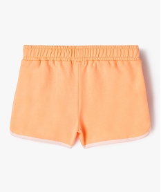 short en maille avec taille elastique fille orange standard shortsE972801_4