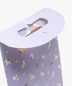 sac cadeau a rabat avec poignee integree motif licorne violetE974601_2