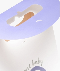 sac cadeau de naissance a rabat avec poignee integree motif licorne blanc standardE974701_3