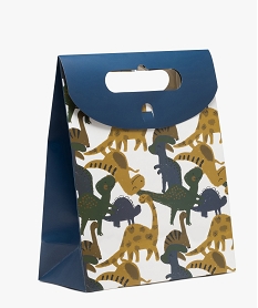 GEMO Sac cadeau à rabat avec poignée intégrée motif dinosaures Bleu