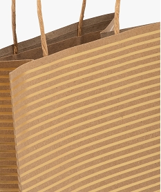 sac cadeau en papier a rayures dorees marron standardE975101_2