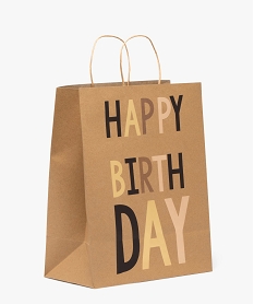 GEMO Sac cadeau danniversaire en papier recyclé imprimé marron standard