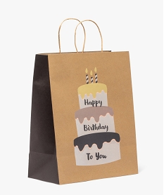 GEMO Sac cadeau danniversaire imprimé en papier recyclé marron standard