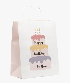 GEMO Sac cadeau danniversaire imprimé en papier recyclé Rose
