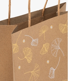 sac cadeau en papier motif feuilles de ginko marron standard accessoires cheveuxE975901_2